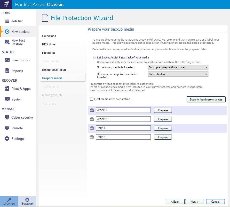 Prepare media Prepare media