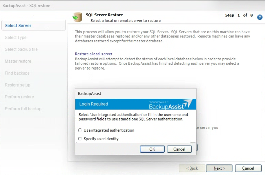 SQL Server authentication SQL Server authentication